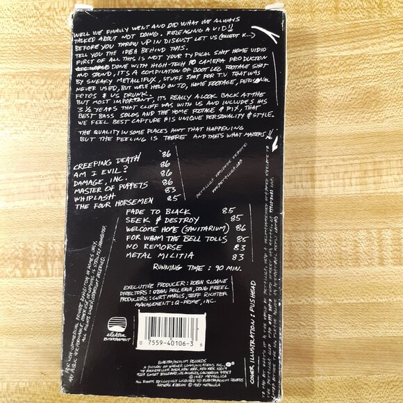 Metallica 19.98 Home Vid Cliff 'Em All VHS  12 Tracks Elektra/Asylum VTG  1987 - Picture 3 of 7